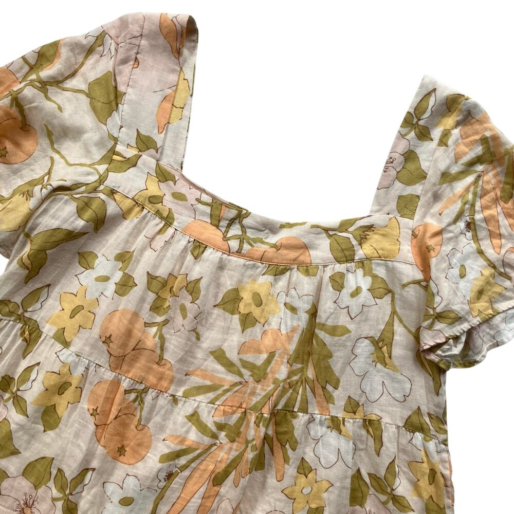 Rails Valentina Dress in Citrus Floral Size Large Tiered Square Neck - Picture 4 of 8